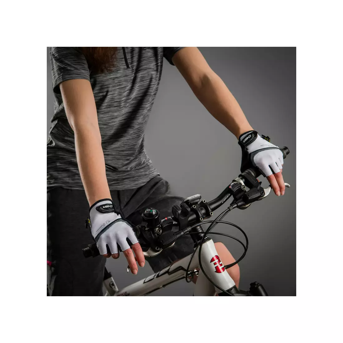 CHIBA dámske cyklistické rukavice LADY GEL, čierna a biela