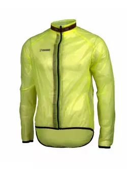 CROSSROAD RACE ultraľahká cyklistická bunda do dažďa, transparentná-fluórová