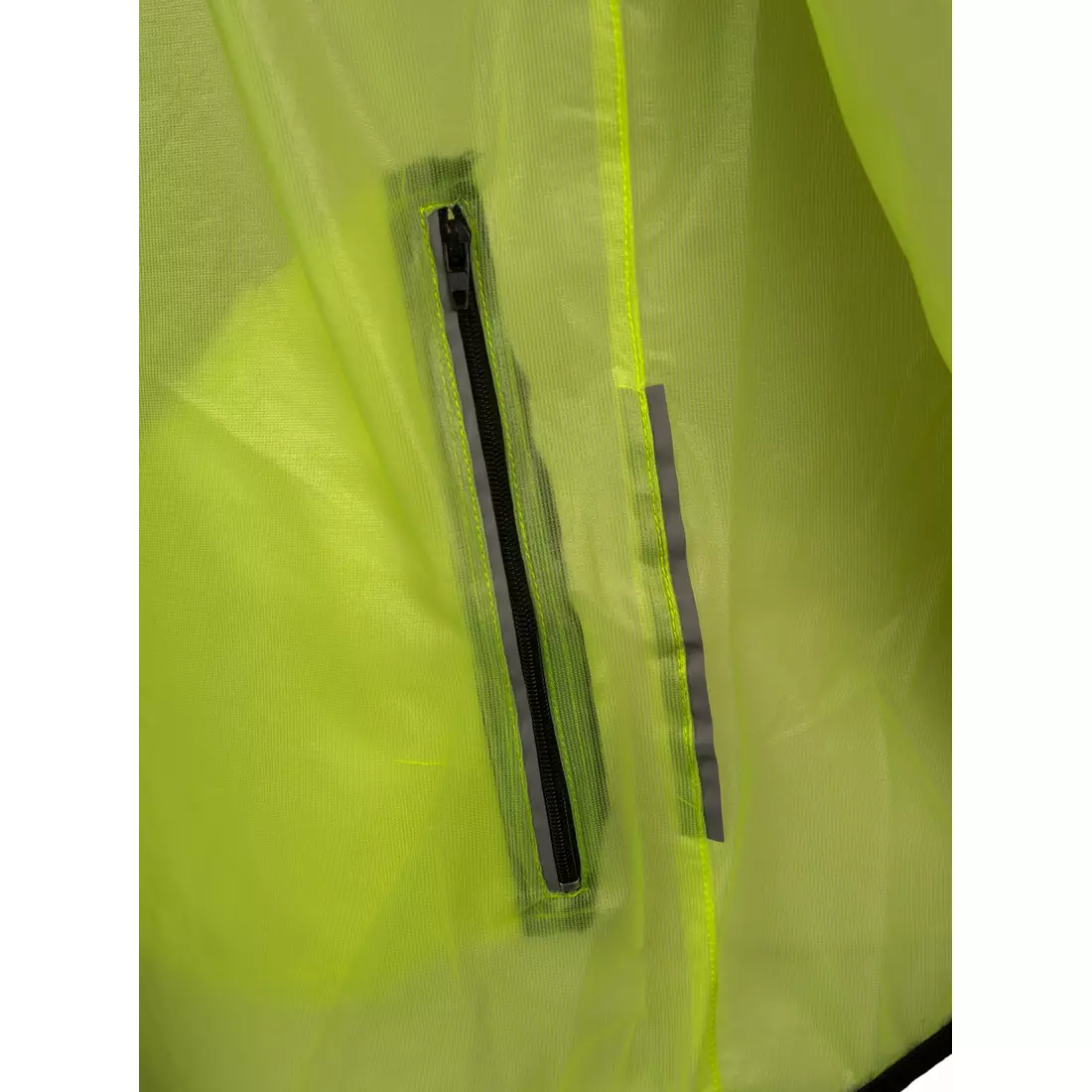 CROSSROAD RACE ultraľahká cyklistická bunda do dažďa, transparentná-fluórová