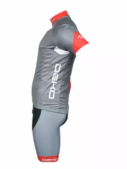DEKO CHARCOAL - pánsky cyklistický set: kraťasy + dres, čierna, šedá a červená