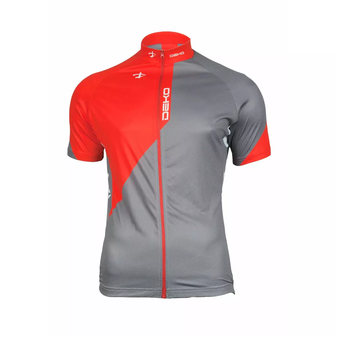 DEKO CHARCOAL - pánsky cyklistický set: kraťasy + dres, čierna, šedá a červená