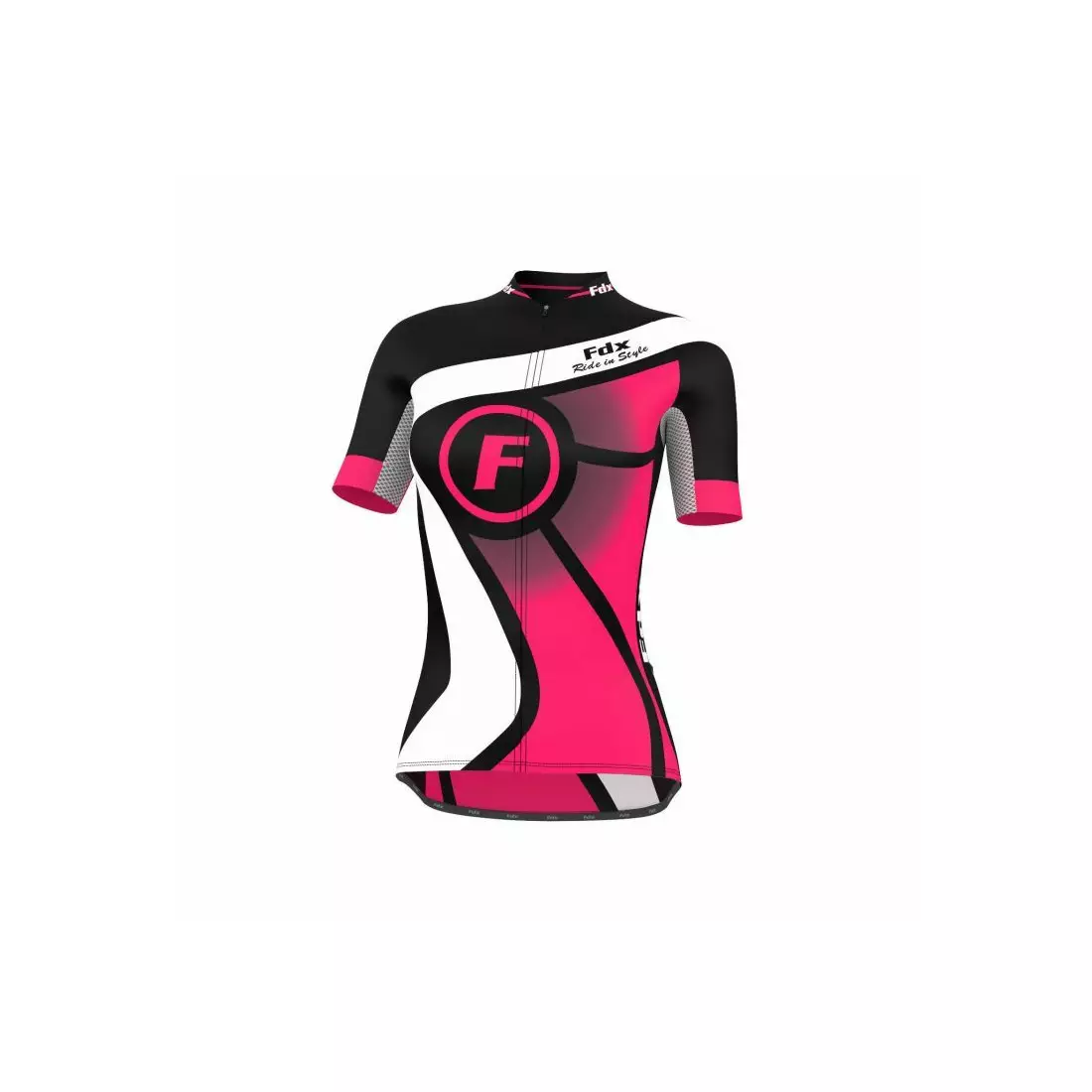 Dámsky cyklistický dres FDX 1020 čiernej a ružovej farby