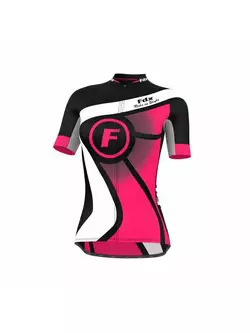 Dámsky cyklistický dres FDX 1020 čiernej a ružovej farby