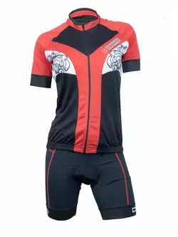 Dámsky cyklistický set DEKO ANGEL, dres + šortky, čierno-červený
