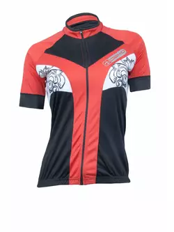 Dámsky cyklistický set DEKO ANGEL, dres + šortky, čierno-červený