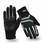 FDX zimné cyklistické rukavice Wind Breaker Gel, čierna a biela