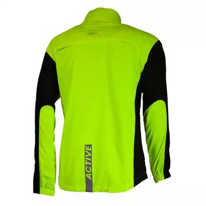 ROGELLI RUN DRUMMOND - ľahká pánska bežecká bunda, farba: fluór