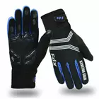 Zimné cyklistické rukavice FDX Wind Breaker Gel, čierno-modré