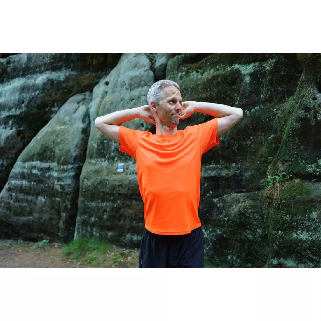 ROGELLI RUN PROMOTION pánska športová košeľa s krátkym rukávom, Oranžová