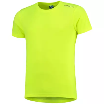 ROGELLI RUN PROMOTION pánska športová košeľa s krátkym rukávom, fluórovo žltá