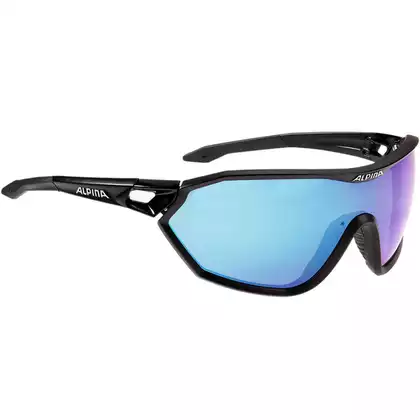ALPINA S-WAY CM Športové okuliare, black matt, blue mirror S3