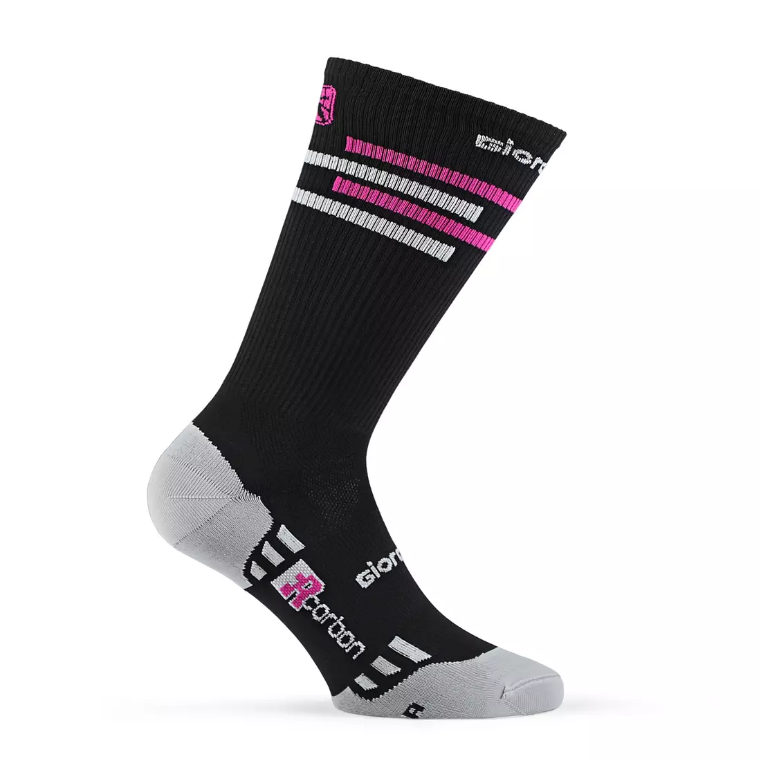 Čierno-ružové cyklistické ponožky GIORDANA LINES