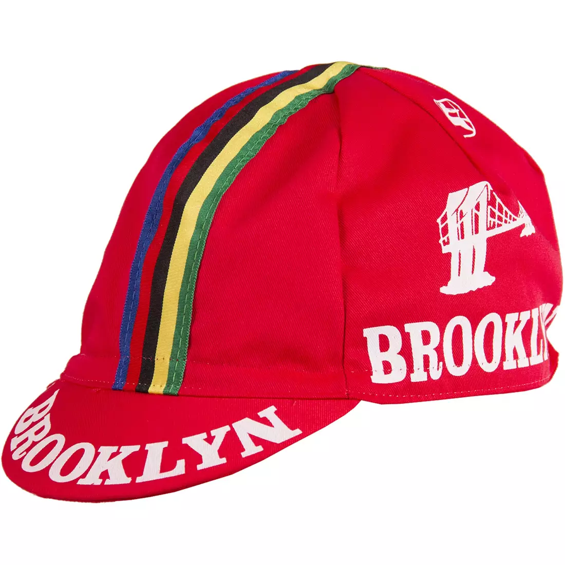 Cyklistická čiapka GIORDANA SS18 - Brooklyn - Červená s pásikovou páskou GI-S6-COCA-BROK-REDD jedna veľ.