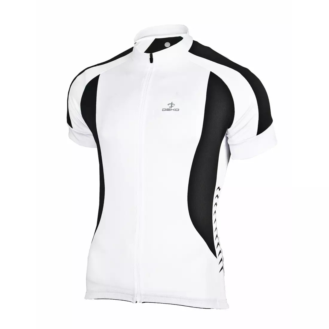 DEKO WHITE pánsky cyklistický dres, biely a čierny