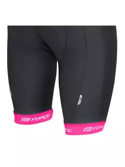 FORCE Dámske cyklistické šortky s trakmi B45 čierno-ružové 900287 