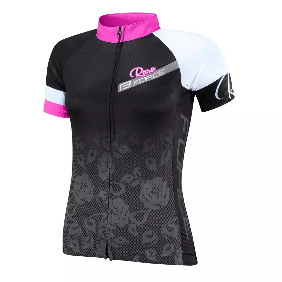 FORCE ROSE dámsky cyklistický dres 9001342 čierno-ružový