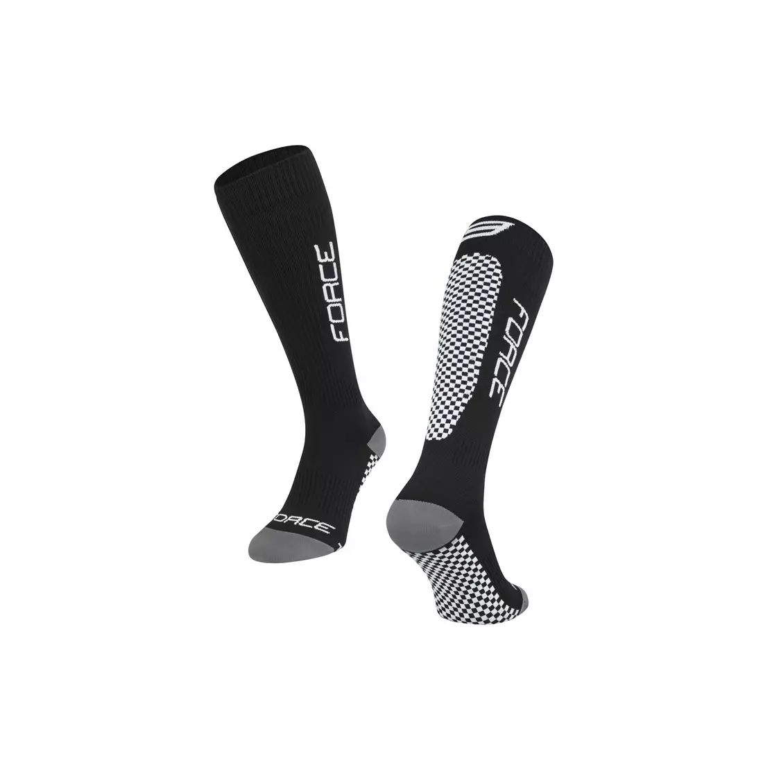 FORCE TESSERA COMPRESSION kompresné ponožky, čierna a sivá