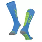 FORCE TESSERA COMPRESSION kompresné ponožky, modré a fluór