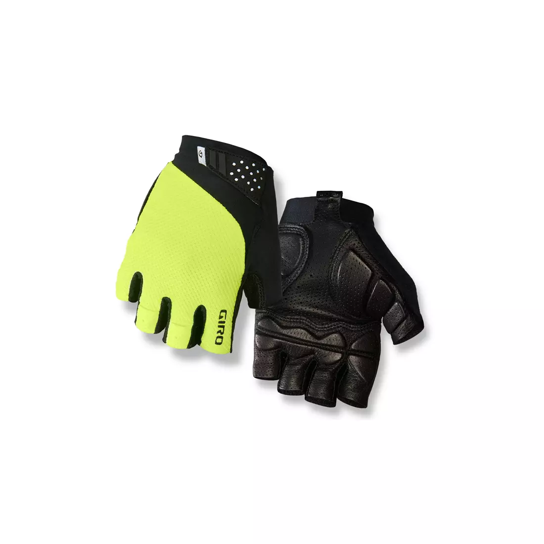 GIRO MONACO II cyklistické rukavice, čierne a fluo žlté
