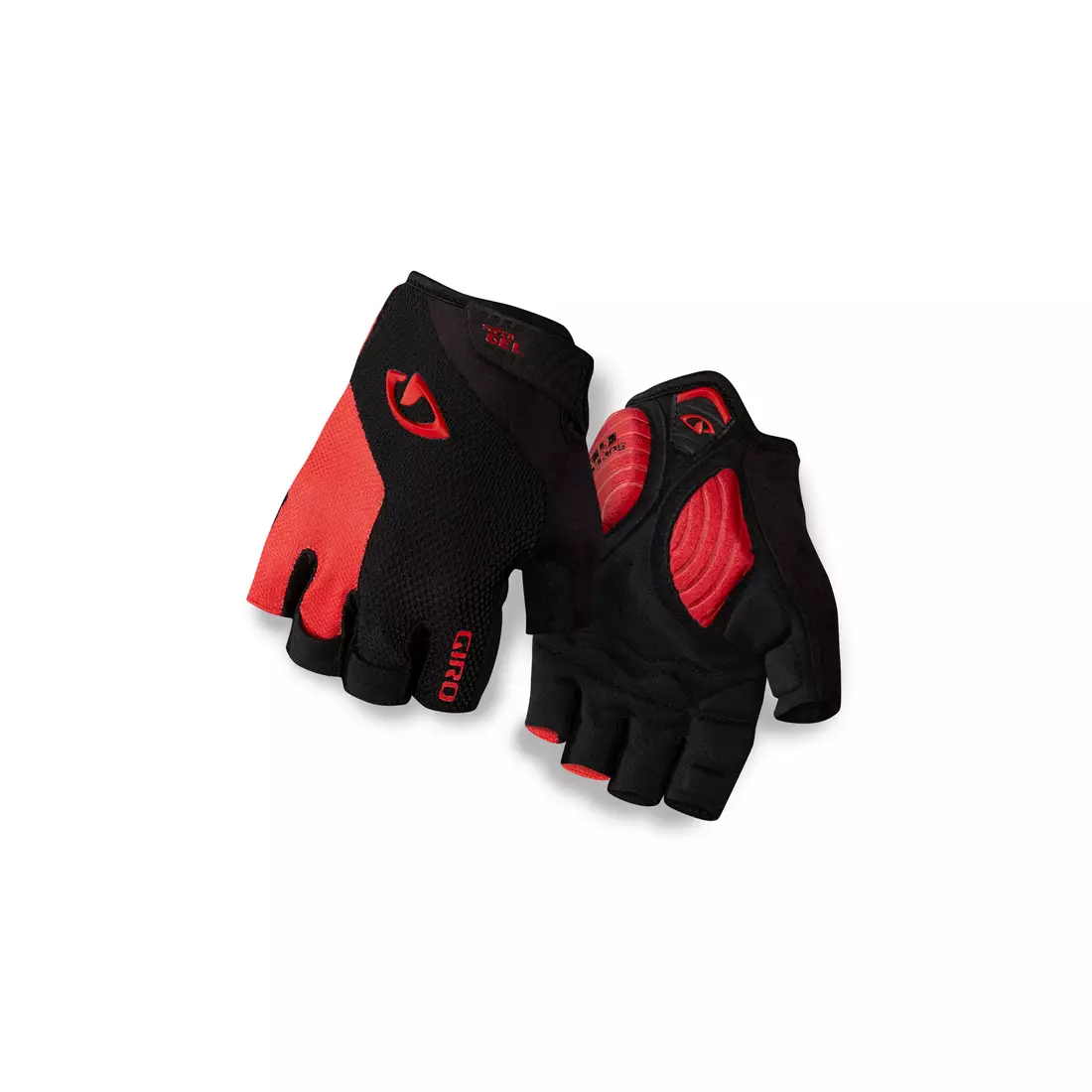 GIRO STRADE DURE cyklistické rukavice, čierne a červené