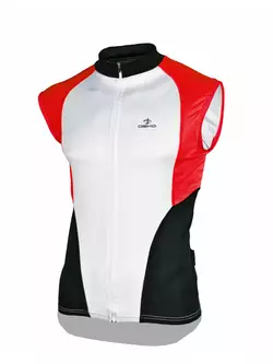 Pánsky cyklistický dres DEKO HAITI II bez rukávov, bielo-červený