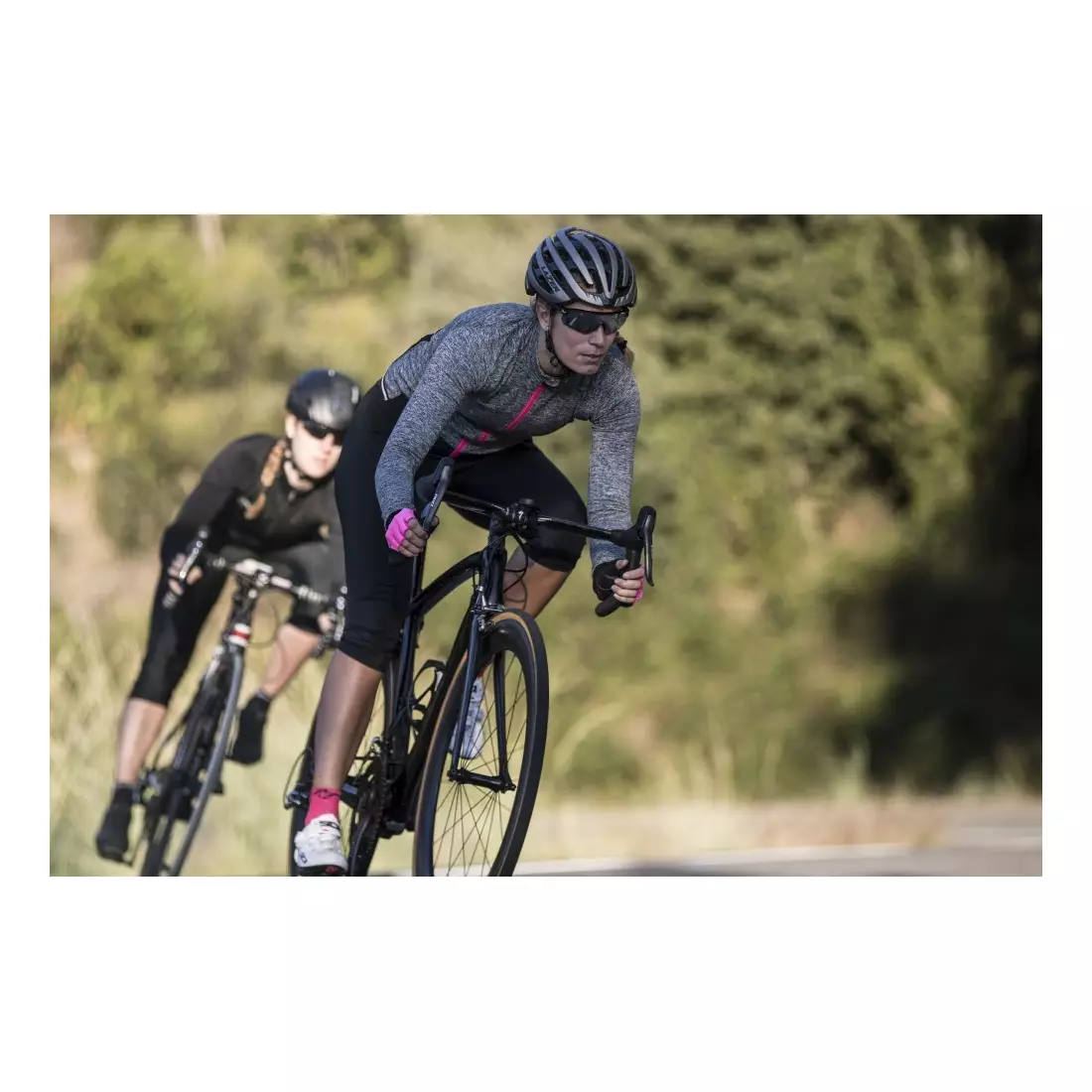 ROGELLI BENICE 2.0 teplá dámska cyklistická mikina, šedo-ružová