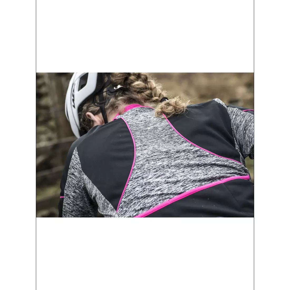ROGELLI CARLYN 2.0 dámska zimná cyklistická bunda čierno-šedo-ružová