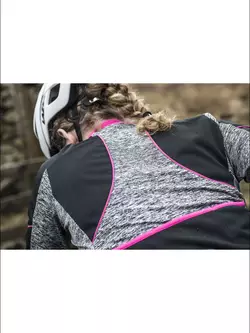 ROGELLI CARLYN 2.0 dámska zimná cyklistická bunda čierno-šedo-ružová