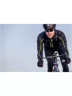 ROGELLI RENON 3.0 zimná cyklistická bunda, softshellová, reflexná, čierno-fluórová