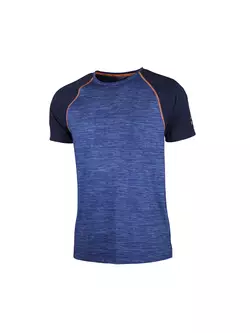 ROGELLI RUN STRUCTURE 830.240 - pánske K/R bežecké tričko, modré a oranžové