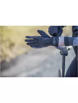 ROGELLI STORM dámske zimné cyklistické rukavice, softshellové, čierne