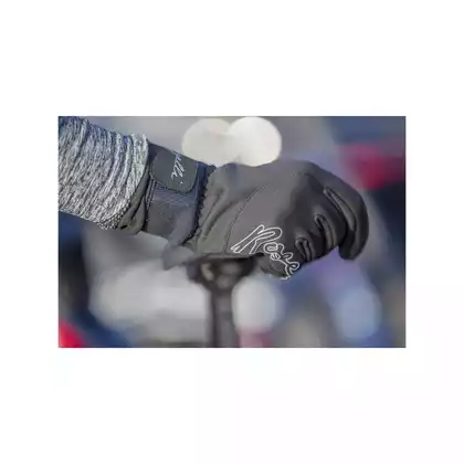 ROGELLI STORM dámske zimné cyklistické rukavice, softshellové, čierne a ružové