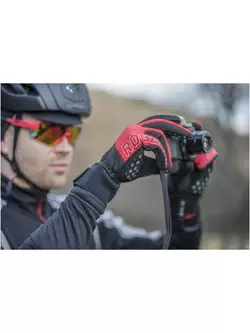 ROGELLI STORM zimné cyklistické rukavice, softshell, red