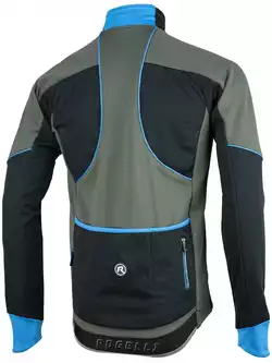 ROGELLI zimná cyklistická bunda softshellová TRANI 4.0, čierno-šedo-modrá