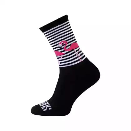 SUPPORTSPORT Cyklistické ponožky, Flamingo Stripes