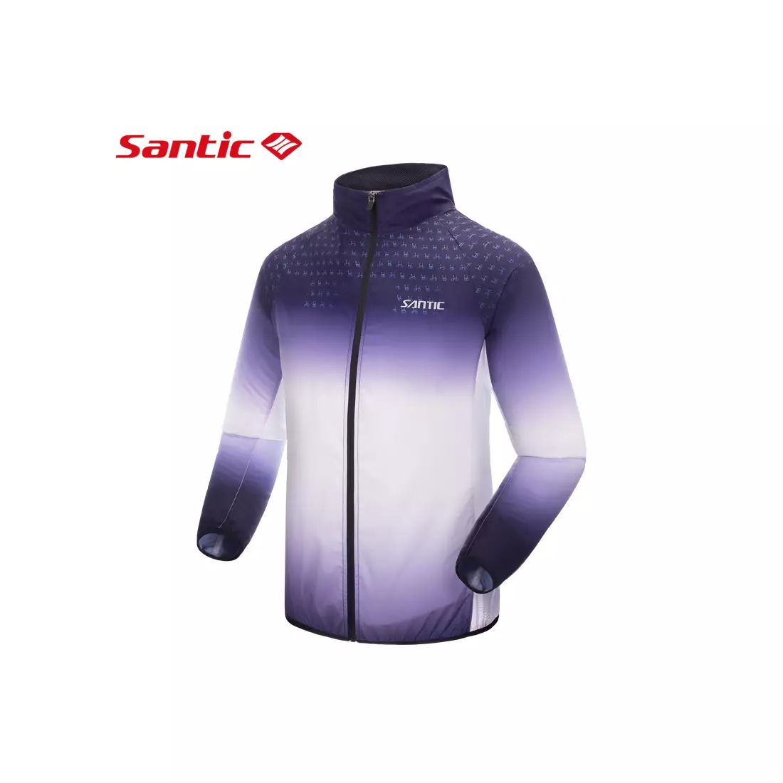 Svetlá cyklistická bunda SANTIC, biela a fialová