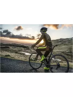 Zateplené cyklistické nohavice ROGELLI TRAVO 3.0, podväzok, čierno-fluór