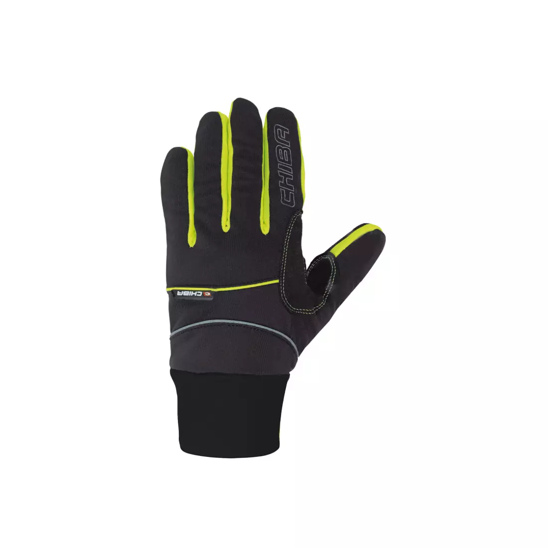 CHIBA CROSS WINDSTOPPER - zimné rukavice, čierno-fluór-zelené 31517