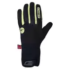 CHIBA DRY STAR SUPERLIGHT zimné cyklistické rukavice, čierno-fluor žltá 31217