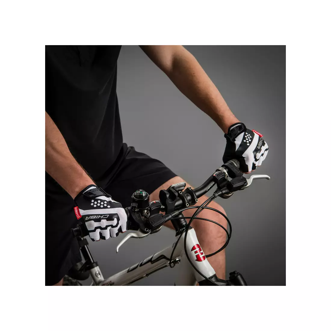 CHIBA PROFESSIONAL II cyklistické rukavice biela čierna 3040719