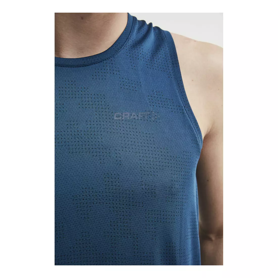CRAFT EAZE pánske bežecké / športové tričko bez rukávov, modré 1907051-138373