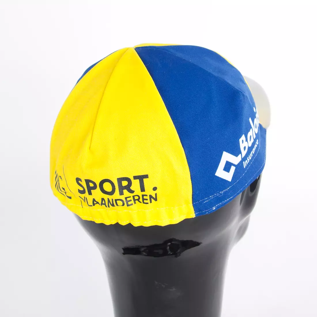 Cyklistická čiapka Apis Profi SPORT vlaanderen Baloise Insurance modrý žltý biely šilt