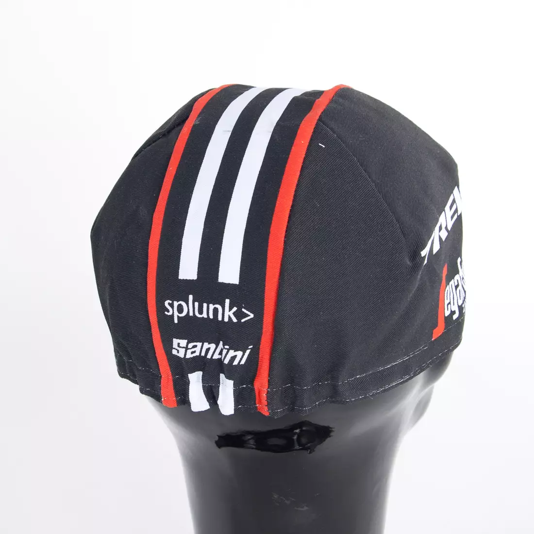 Cyklistická čiapka Apis TREK Segafredo Zanetti, čierne, biele a červené pruhy