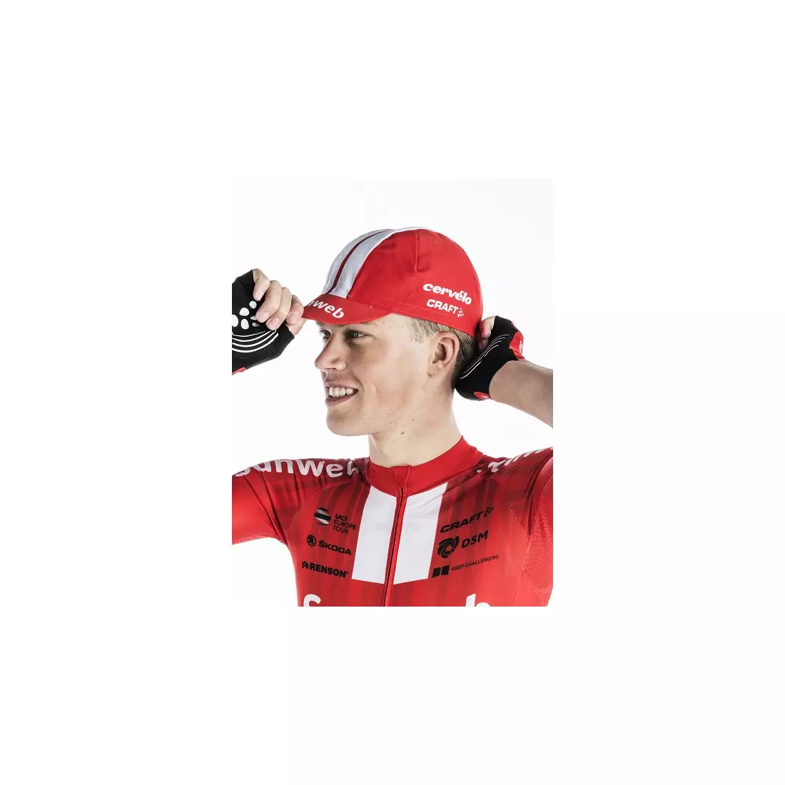 Cyklistická čiapka CRAFT v tímových farbách SUNWEB 2019 1908213-999900-JEDNA VEĽKOSŤ