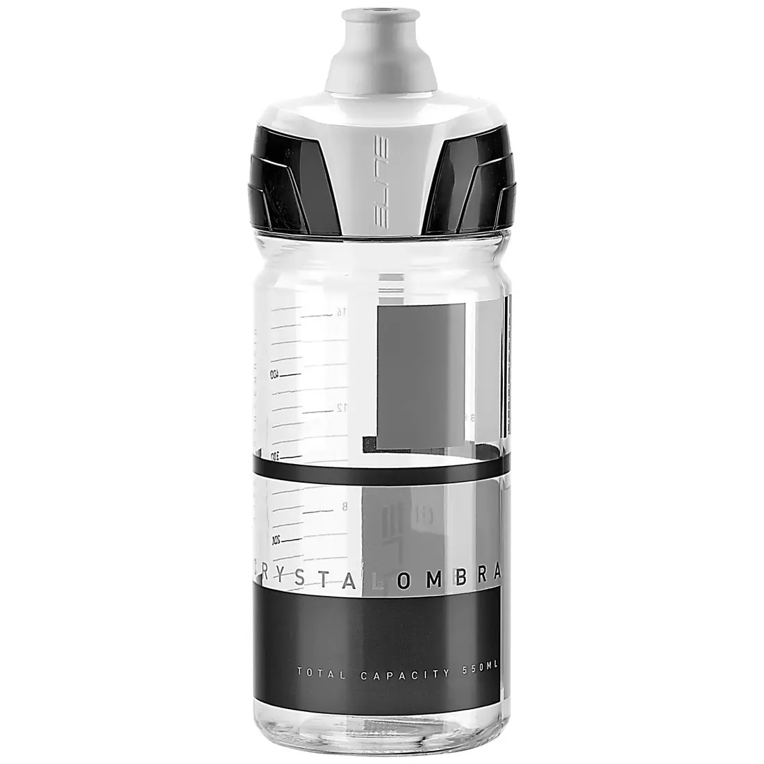 Cyklistická fľaša Elite Crystal Ombra transparentná. - Grey Graphics 550ml EL0150123 SS19