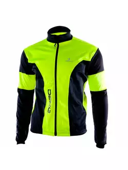 Cyklistická softshellová bunda DEKO HUM čierno-fluor žltá