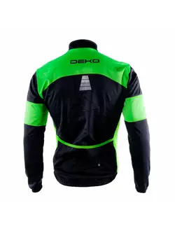 Cyklistická softshellová bunda DEKO HUM čierno-fluorzelená