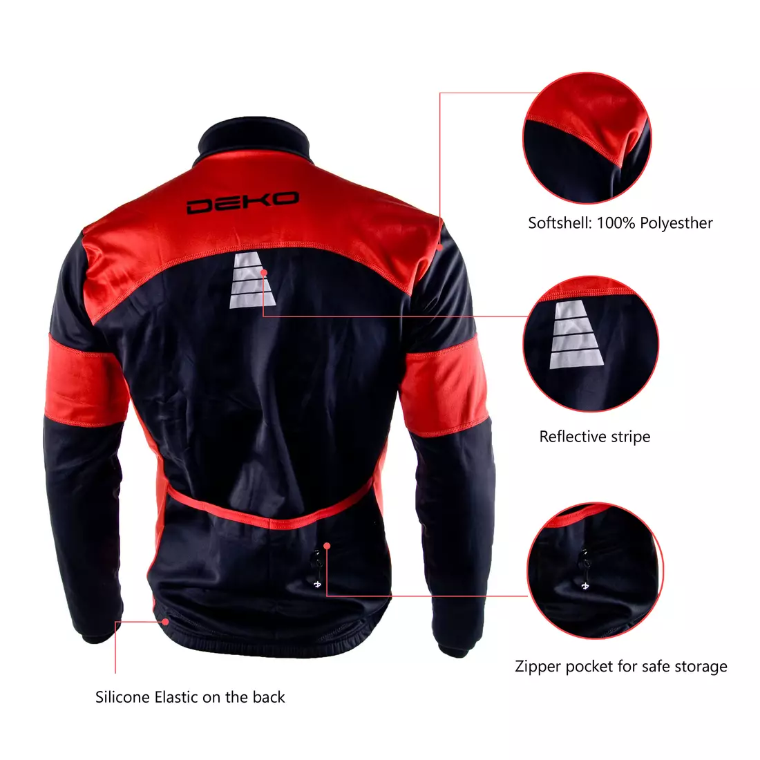 Cyklistická softshellová bunda DEKO HUM čierno-fluorzelená