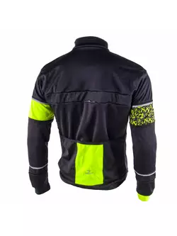 Cyklistická softshellová bunda DEKO KOLUN čierno-fluor žltá