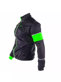 Cyklistická softshellová bunda DEKO KOLUN čierno-fluorzelená